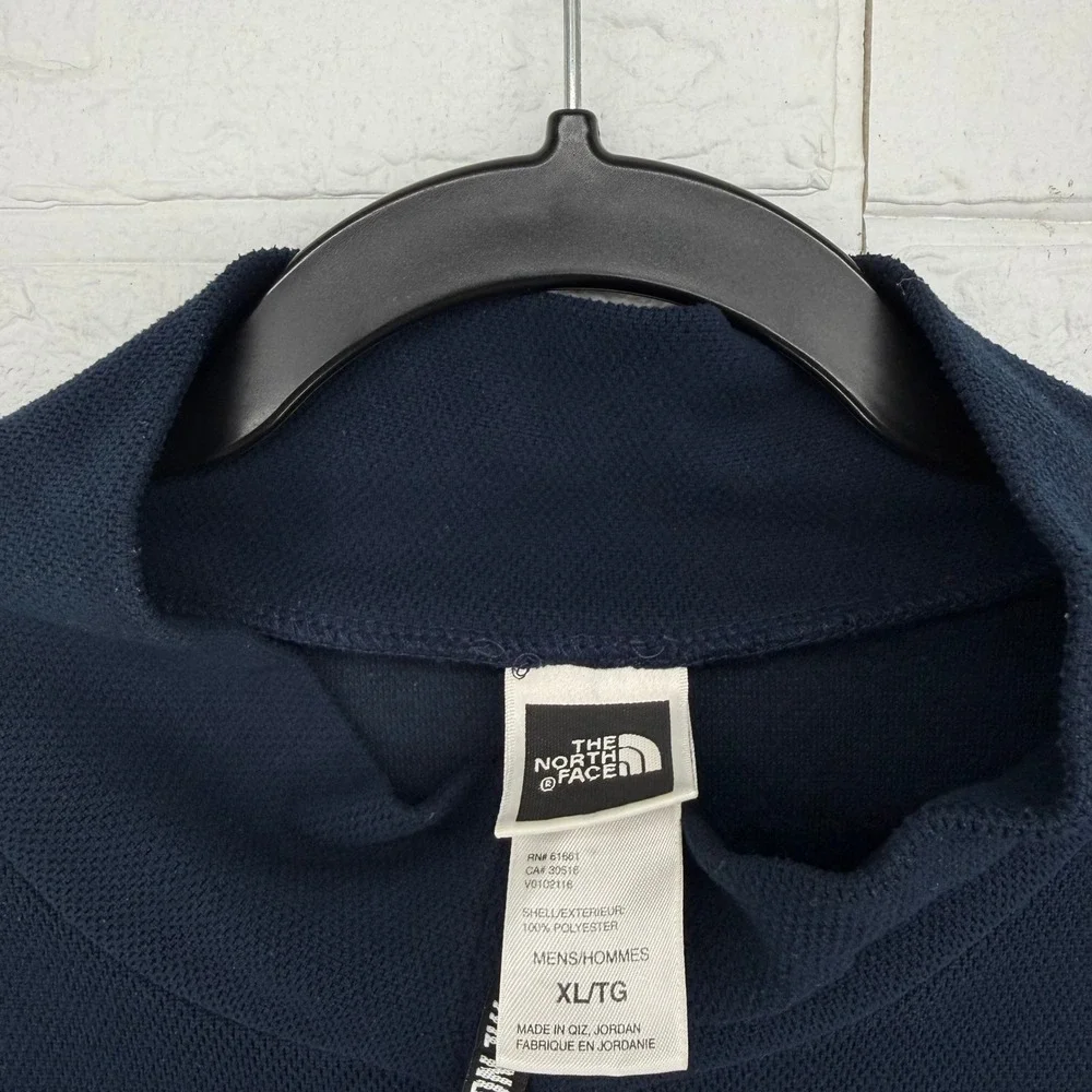 The North Face Pullover Mens XL Navy Blue Quarter Zip Waffle Knit Fleece Top